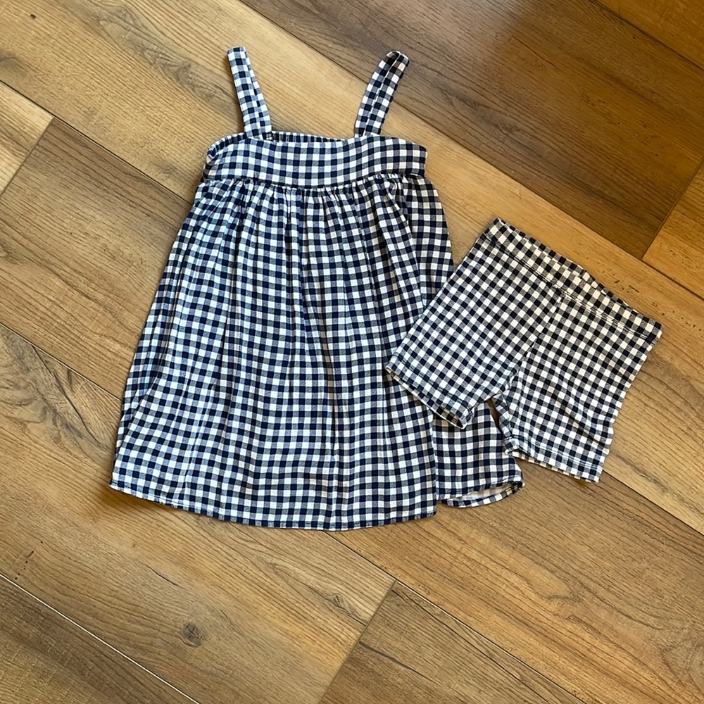 Old Navy Gingham Dress w/ Matching Kick Shorts